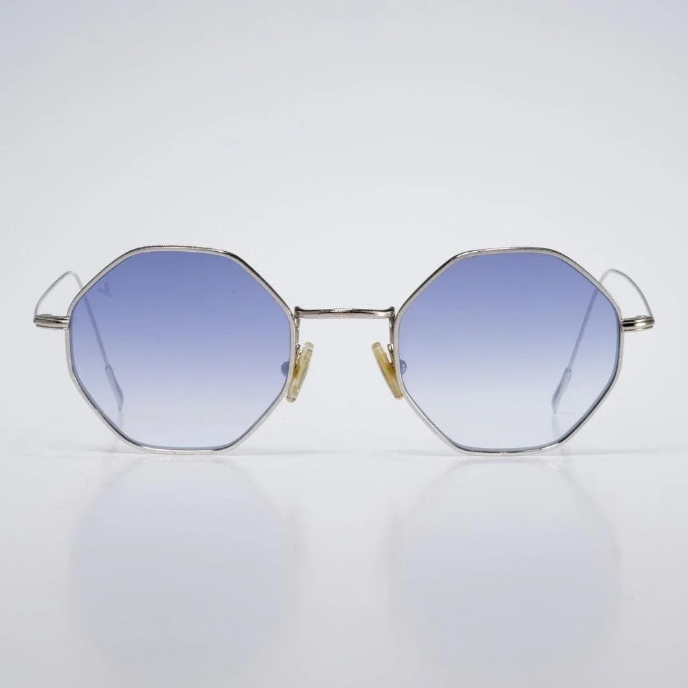 Octagonal Ombre Blue Tint Glasses Fading To Clear Lenses In Eyewear Design Art